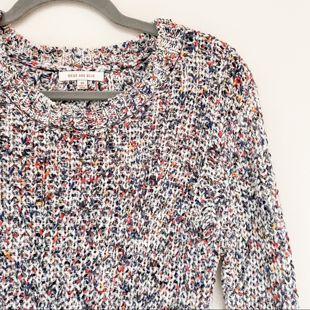 Skies Are Blue Crewneck Knit Sweater
